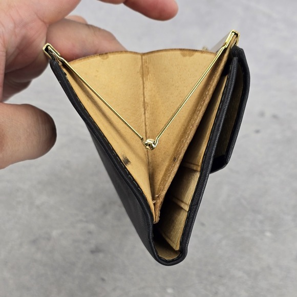 Vintage Ladies Pierre Cardin‎ Boutique Leather Long Bifold Kiss Lock Wallet - Picture 13 of 14